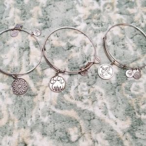Alex and Ani bangles, sun, paw print, RI